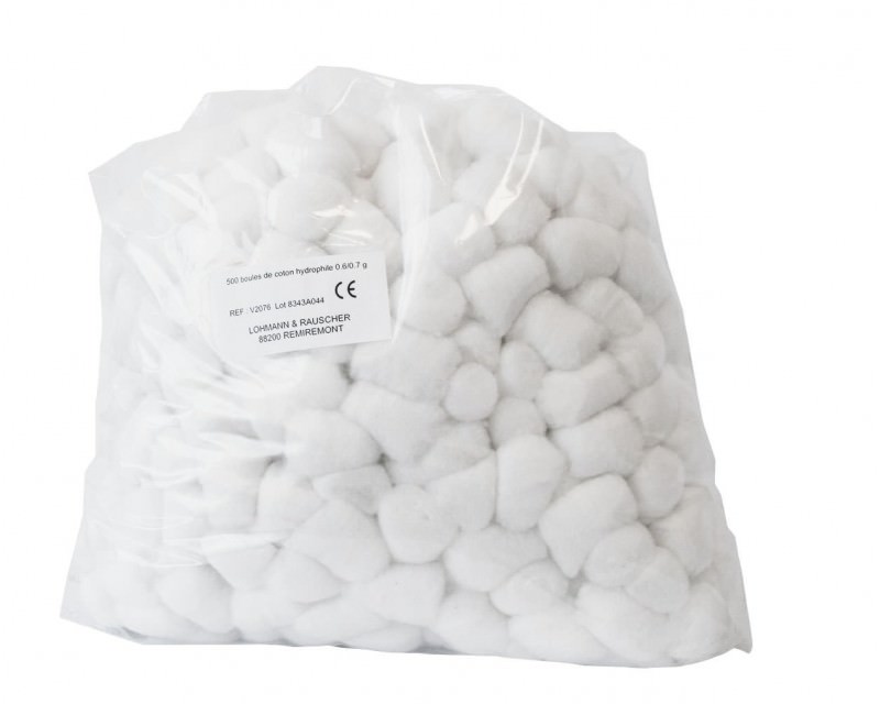 Coton boule , 0.6g/0.7g , en sachet de 500